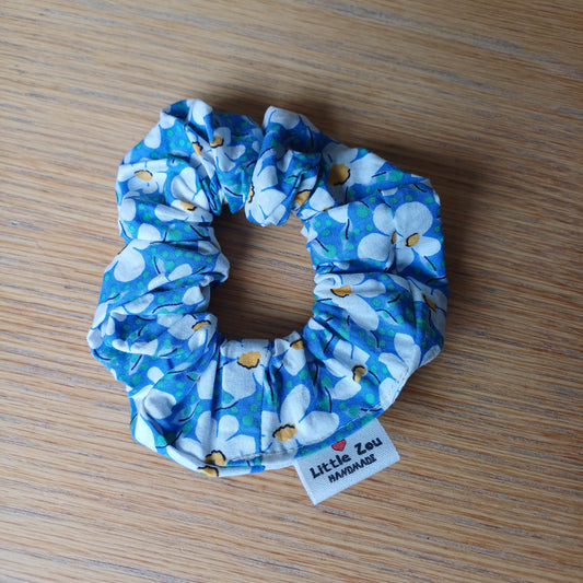 Chouchou fleuri bleu