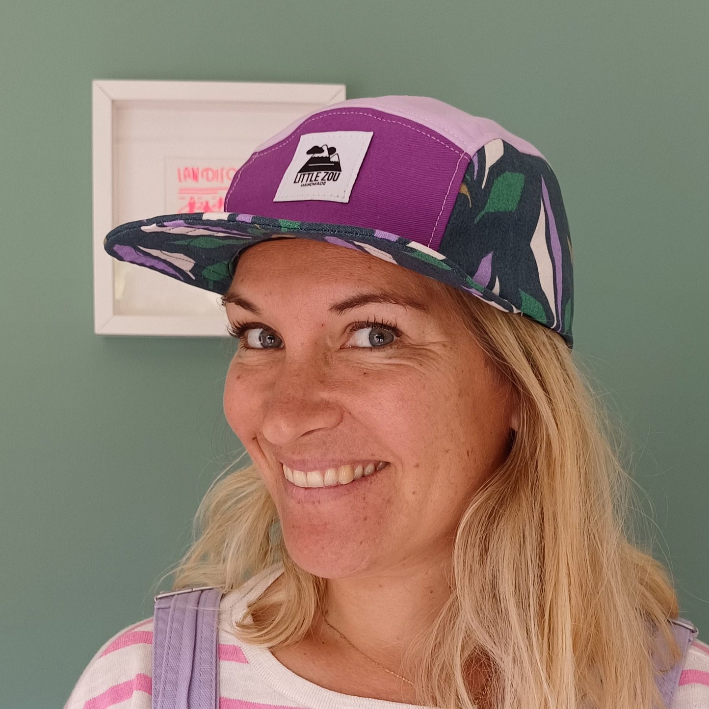 Casquette Feuilles violet et parme