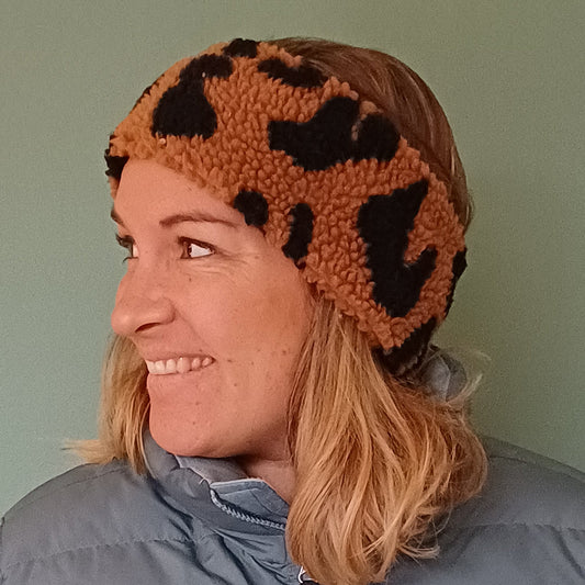 Bandeau sherpa léopard rouille