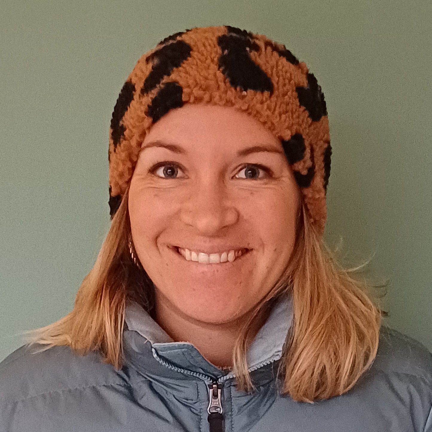 Bandeau sherpa léopard rouille