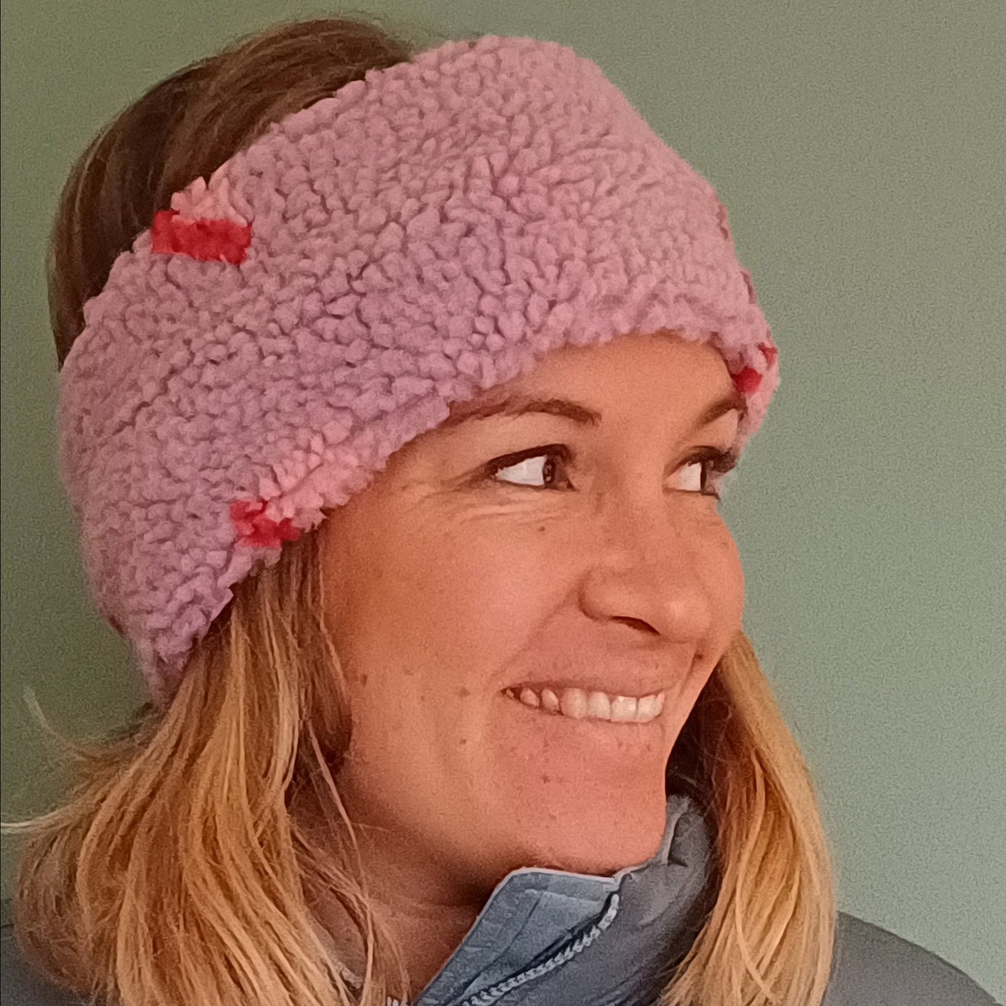 Bandeau sherpa éclair lilas