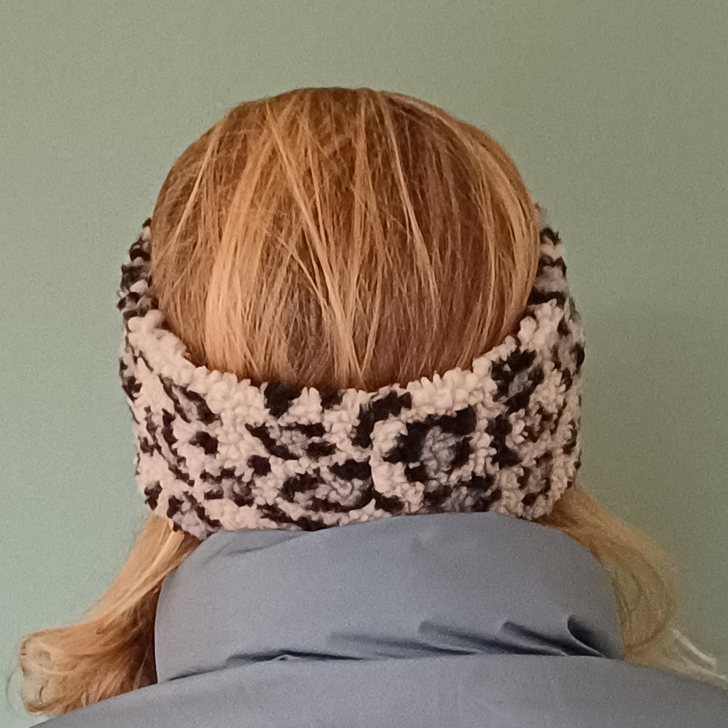 Bandeau sherpa léopard gris